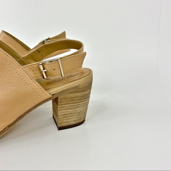 SOLD! Sophia Milano Italy Slingback Block Heel Sandals - Picture 4 of 10